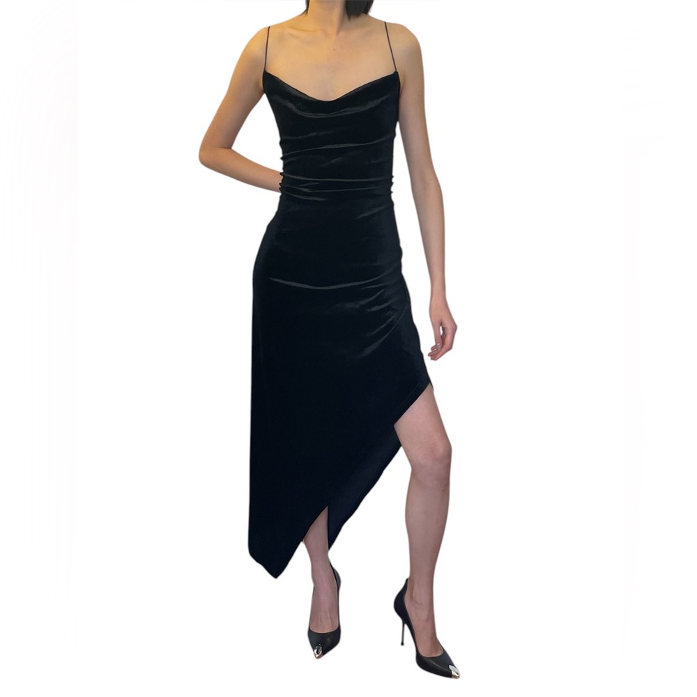 Velvet strappy midi dress